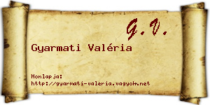 Gyarmati Valéria névjegykártya